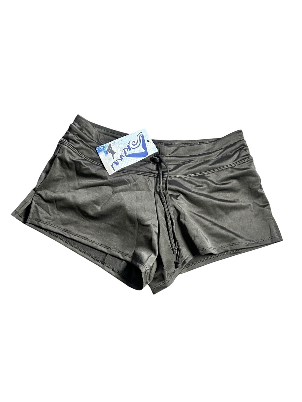 Kanu Surf black misses draw string front swim bottom shorts style 6496 $38 NWT